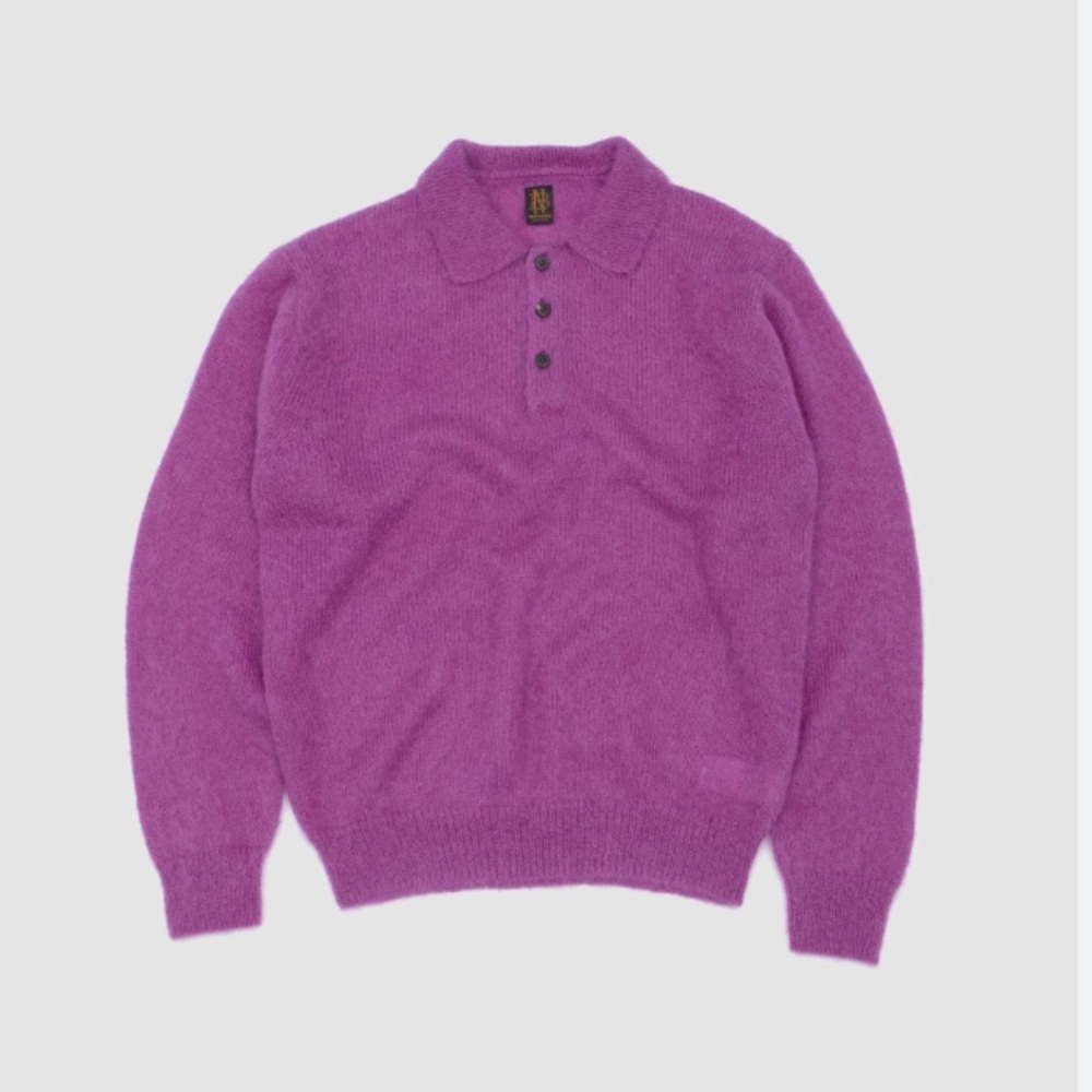 Pinkinsh Purple Cotton Silk Cashmere Polo